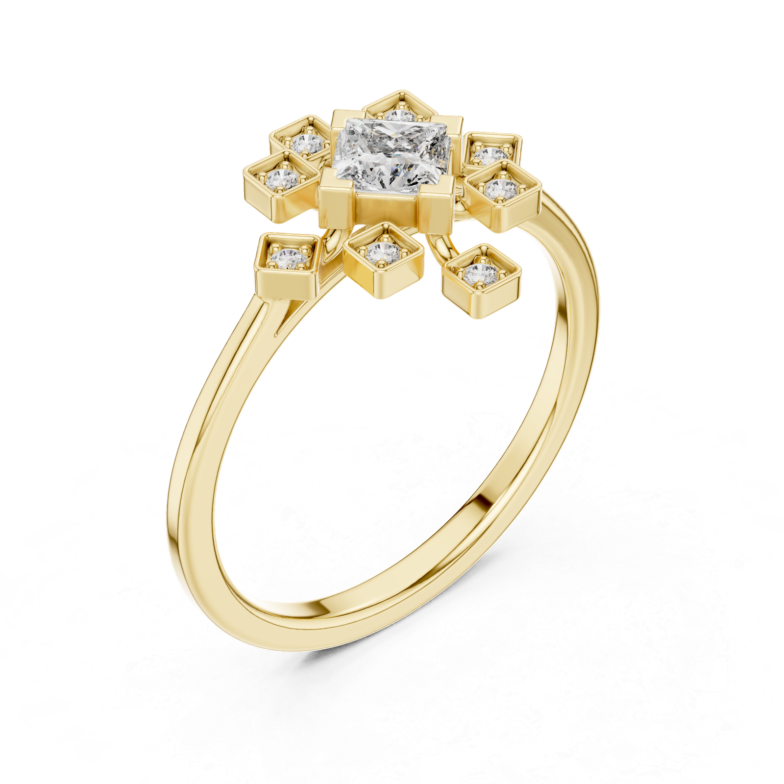 18kt Yellow Gold Ladies Diamond Ring - GJPJLR51