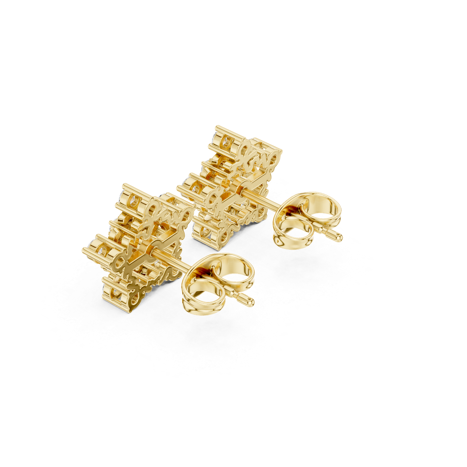 18kt Yellow Gold Diamond Studded Earrings - GJPJER21
