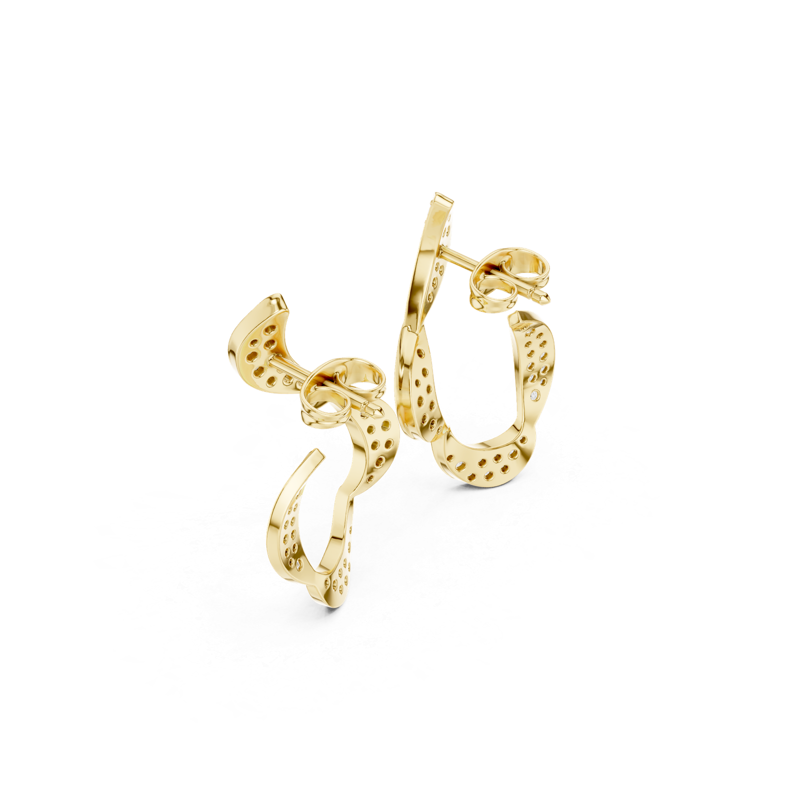 18kt Yellow Gold Diamond Studded Earrings - GJPJER32