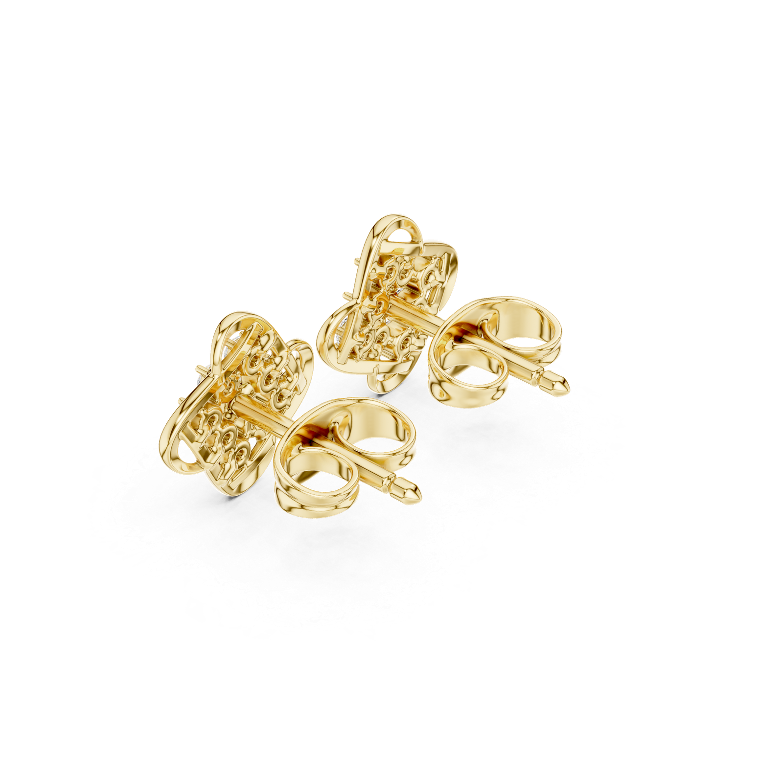 18kt Yellow Gold Diamond Studded Earrings - GJPJER33