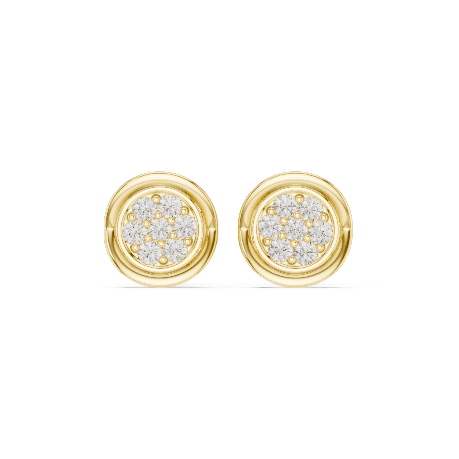 18kt Yellow Gold Diamond Studded Earrings - GJPJER37