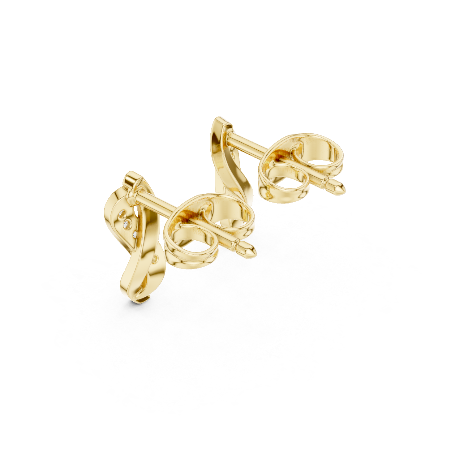 18kt Yellow Gold Diamond Studded Earrings - GJPJER39