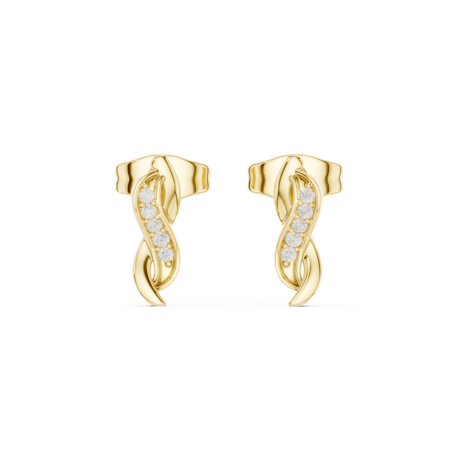 18kt Yellow Gold Diamond Studded Earrings - GJPJER39
