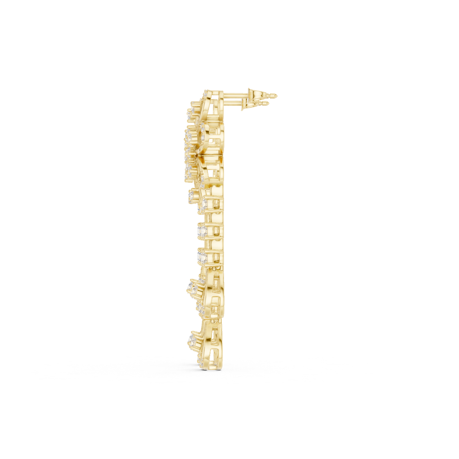 18kt Yellow Gold Diamond Studded Earrings - GJPJER42