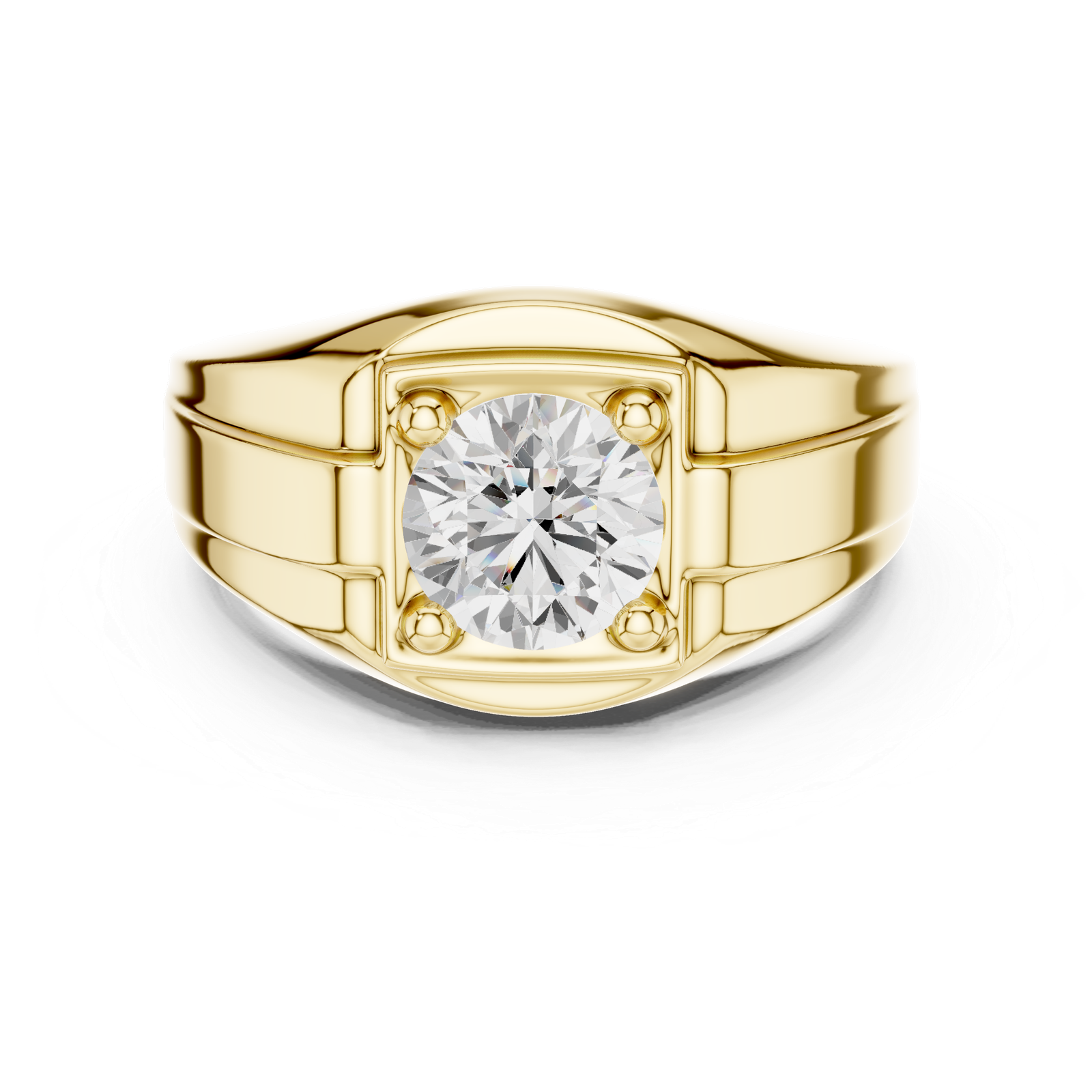 18kt Yellow Gold Men's Diamond Ring - GJPJGR22