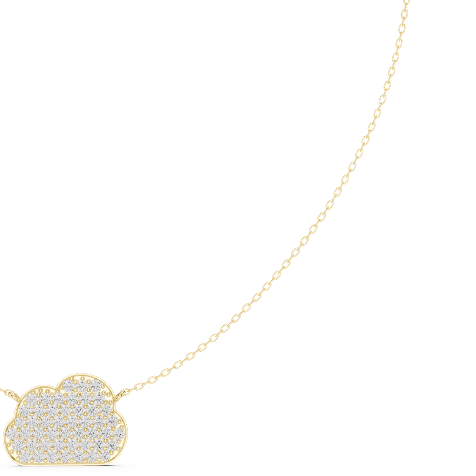 18kt Yellow Gold Diamond Delicate Necklace - GJPJN07