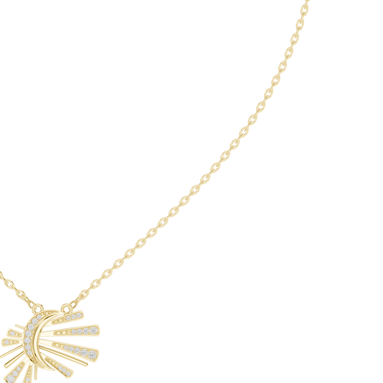 18kt Yellow Gold Diamond Delicate Necklace - GJPJN19