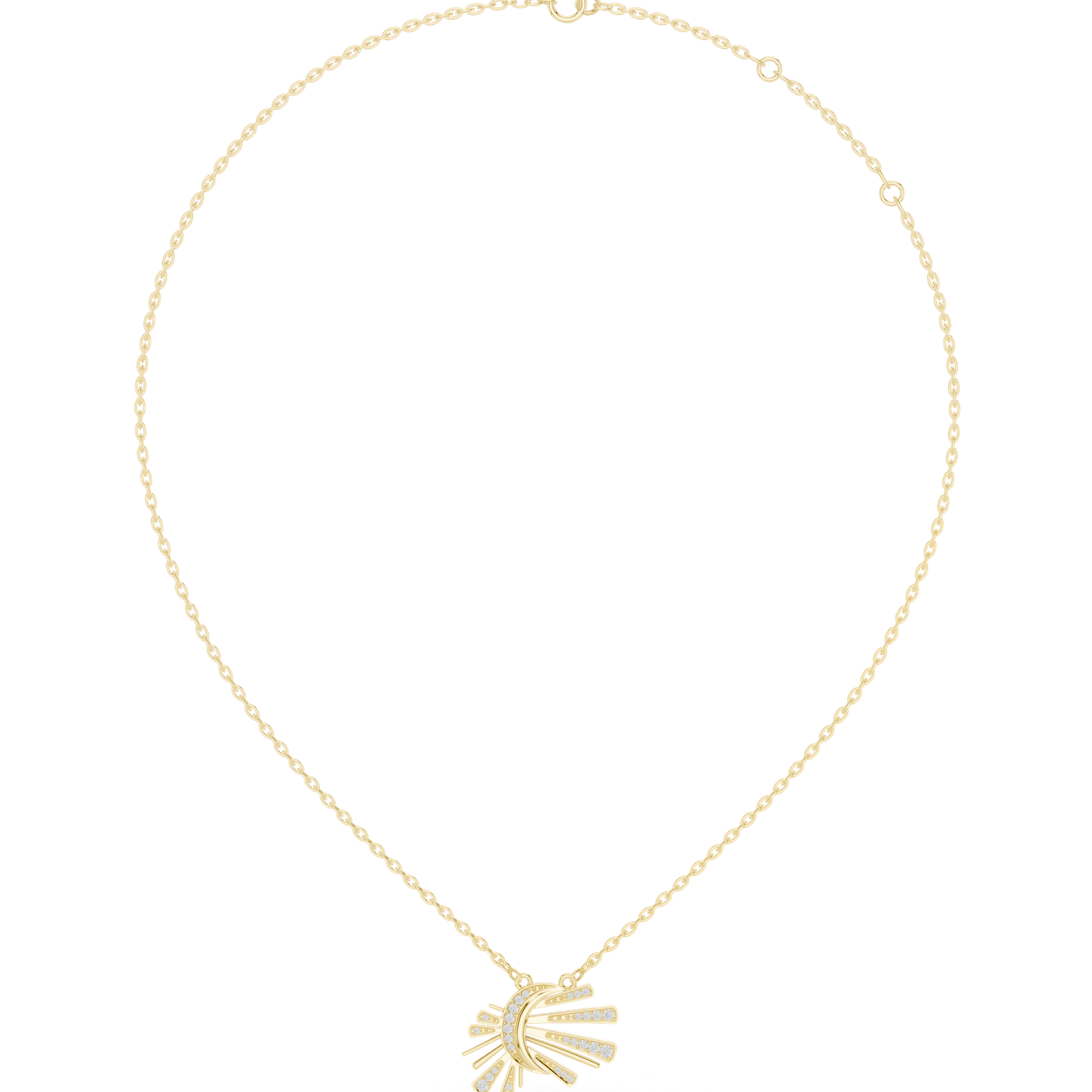 18kt Yellow Gold Diamond Delicate Necklace - GJPJN19