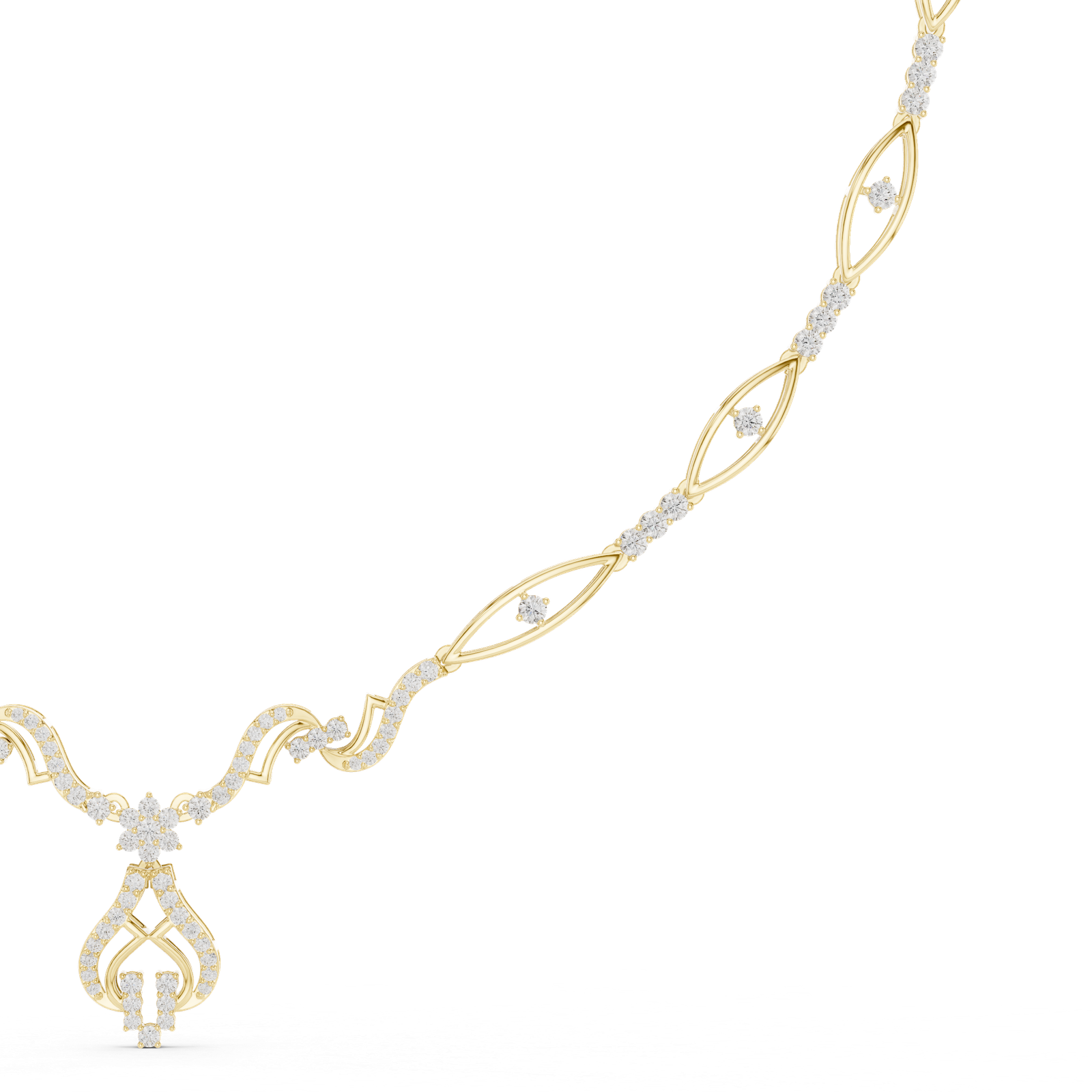 18kt Yellow Gold Diamond Delicate Necklace - GJPJN02