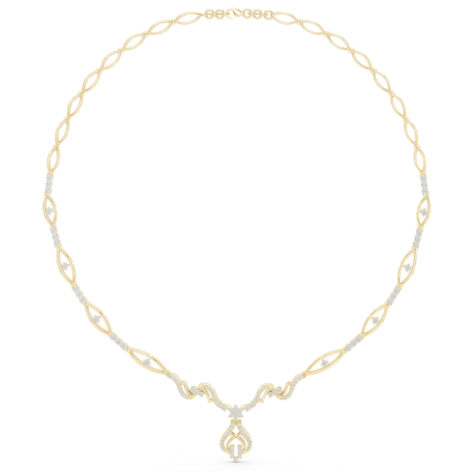18kt Yellow Gold Diamond Delicate Necklace - GJPJN02