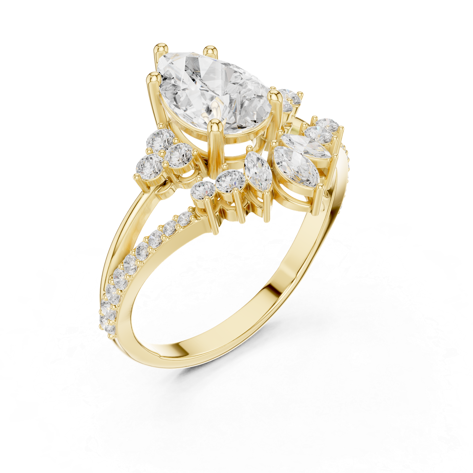 18kt Yellow Gold Ladies Diamond Ring - GJPJLR26